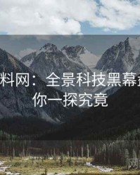 0588. 黑料网：全景科技黑幕盘点，带你一探究竟