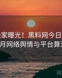 1282. 独家曝光！黑料网今日2020年11月网络舆情与平台算法