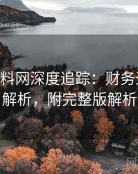 1026. 黑料网深度追踪：财务造假后果解析，附完整版解析