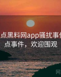 0094. 盘点黑料网app骚扰事件十大焦点事件，欢迎围观