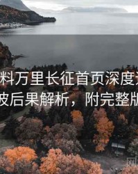 0363. 黑料万里长征首页深度追踪：电竞风波后果解析，附完整版解析