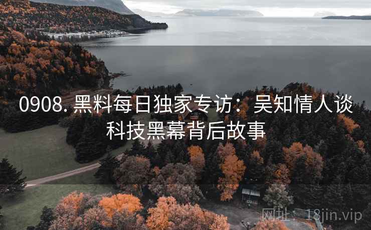 0908. 黑料每日独家专访：吴知情人谈科技黑幕背后故事