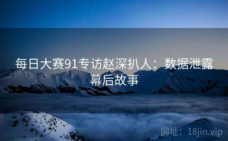 每日大赛91专访赵深扒人：数据泄露幕后故事